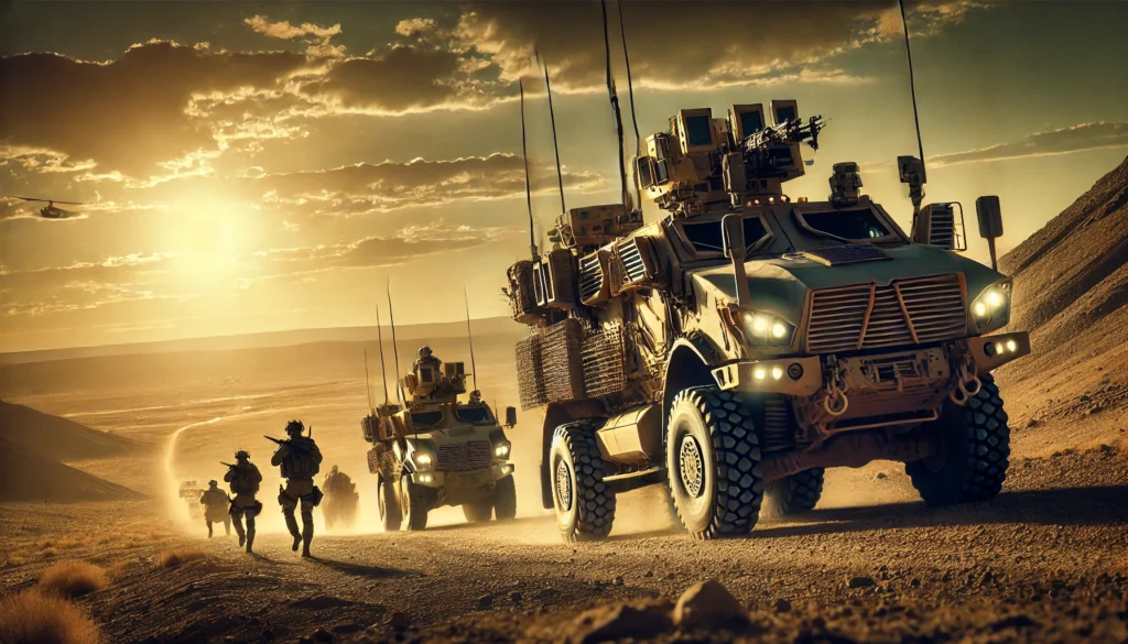 DALL·E-2025-03-02-09.00.49-A-heavily-armored-patrol-unit-advancing-through-a-rugged-desert-landscape.-The-convoy-consists-of-military-vehicles-with-reinforced-armor-machine-gun-1024x585 Ultimate Guide to Armored Patrol: History, Features & Modern Uses