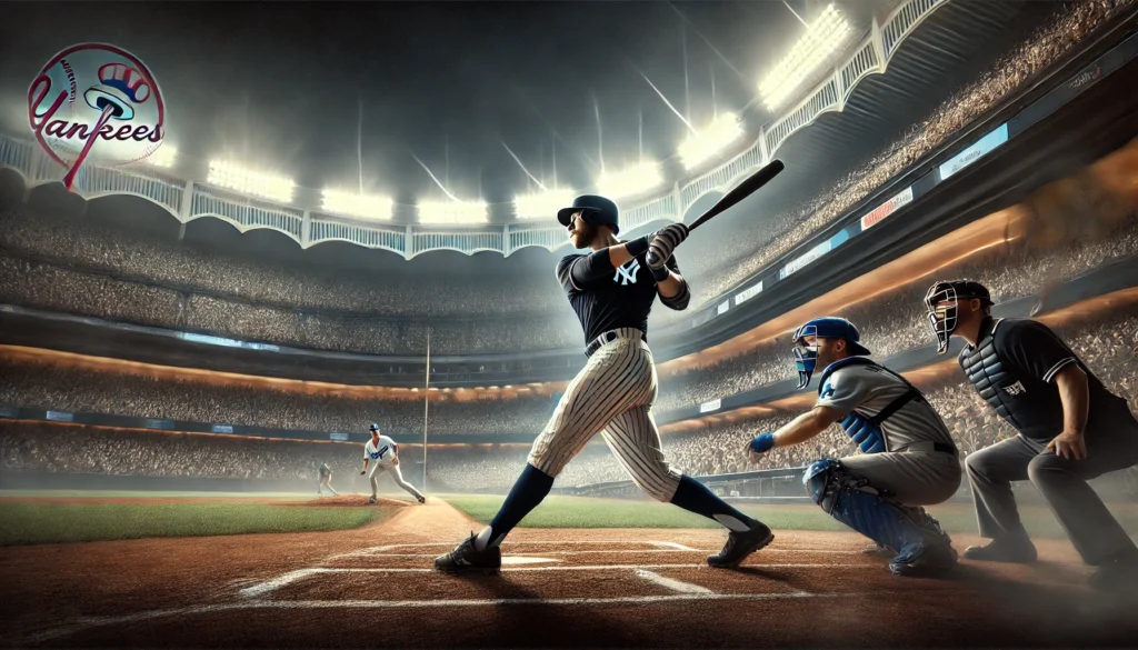 DALL·E-2025-03-04-08.24.14-A-dramatic-baseball-scene-featuring-the-New-York-Yankees-facing-off-against-the-Los-Angeles-Dodgers.-The-image-captures-the-intensity-of-the-game-in-a-1024x585 Yankees vs Dodgers: The Ultimate Rivalry in Baseball History